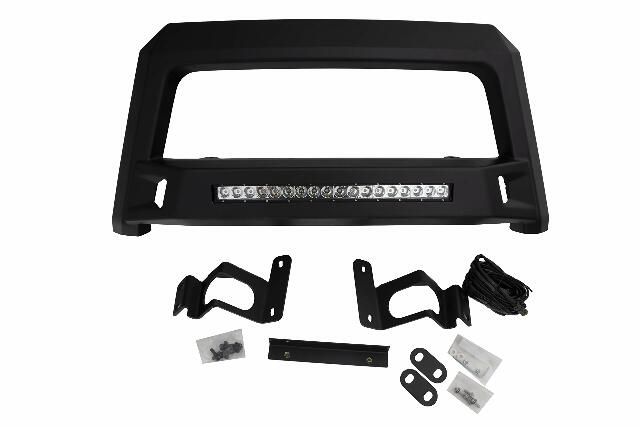 Lund 86521213 Revolution Bull Bar with Integrated LED Light Bar, Black Steel Compatible with Toyota Tacoma 2016-2019
