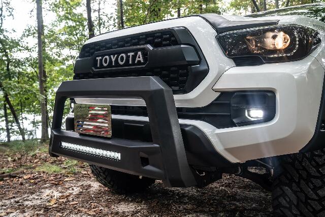 Lund 86521213 Revolution Bull Bar with Integrated LED Light Bar, Black Steel Compatible with Toyota Tacoma 2016-2019