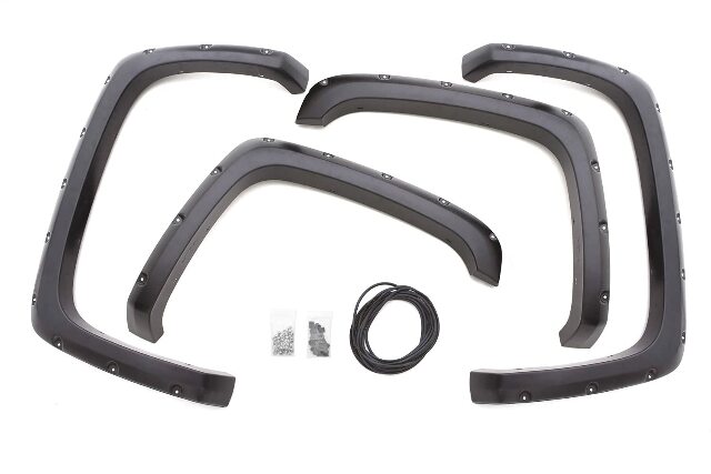 Lund RX103T Elite Series Black Rivet Style Textured Front and Rear Fender Flare - 4 Piece, Complete Set
