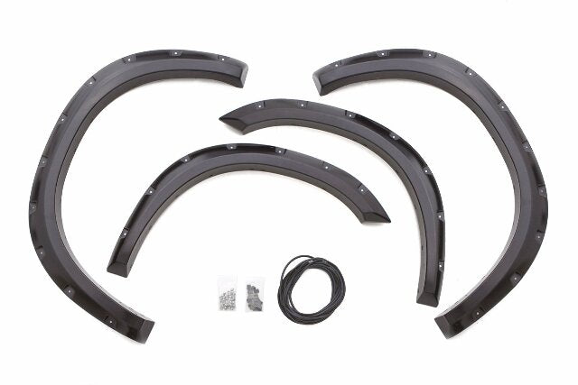 Lund RX204S Elite Series Black Rivet Style Standard Front and Rear Fender Flare - 4 Piece