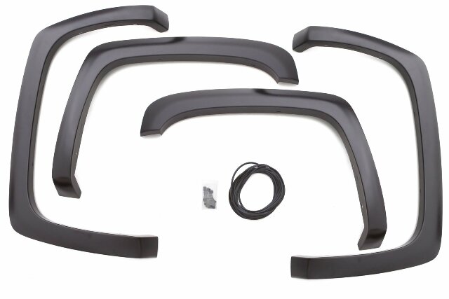 Lund SX103S Elite Series Black Sport Style Standard Front and Rear Fender Flare - 4 Piece
