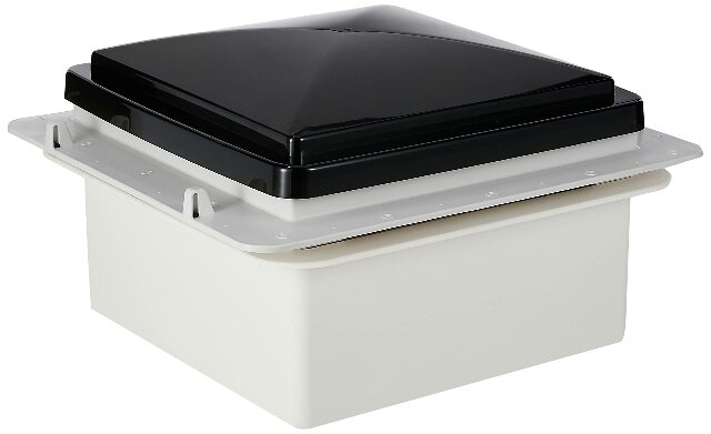 Maxxair Original Maxxfan - Vent, Fan & Rain Protection All-in-One, High Powered 4-Speed Exhaust Only Fan, Manual Knob Control, 14"x14", Smoke (00A04401K)