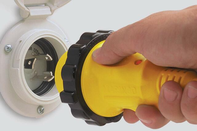 ParkPower by Marinco 25SPP.RV 30 Amp 125V Swivel Handle RV Power Cord, Yellow, 25'