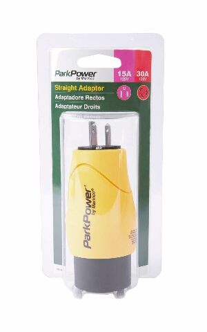 Marinco ParkPower S15-30RV 15 Amp, 125V Straight-Blade Male Plug to 30 Amp, 125V Locking Female Side One-piece Twist-Lock Adapter