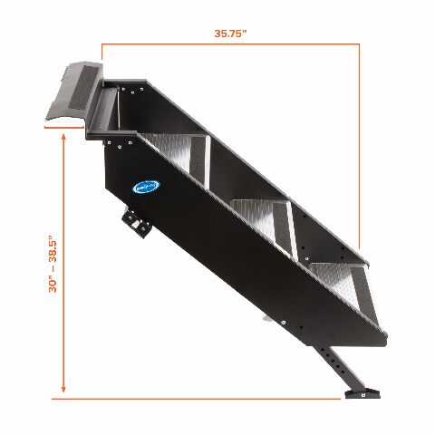MORryde STP-207 StepAbove Fold-Up RV Entry Step - 3-Step (9" Step Rise), Compatible with 26" to 28" Door Width