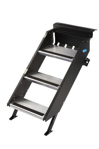 MORryde STP-207 StepAbove Fold-Up RV Entry Step - 3-Step (9" Step Rise), Compatible with 26" to 28" Door Width