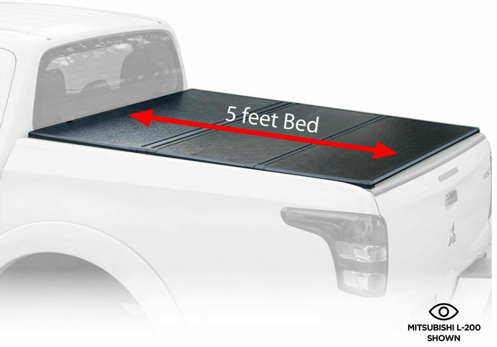 FENZA Hard Tri-Fold Tonneau Cover Compatible with Mitsubishi L200 Triton Double Cab 2016–2021 | Aluminum Folding Truck Bed Cover | Secure Weatherproof Protection