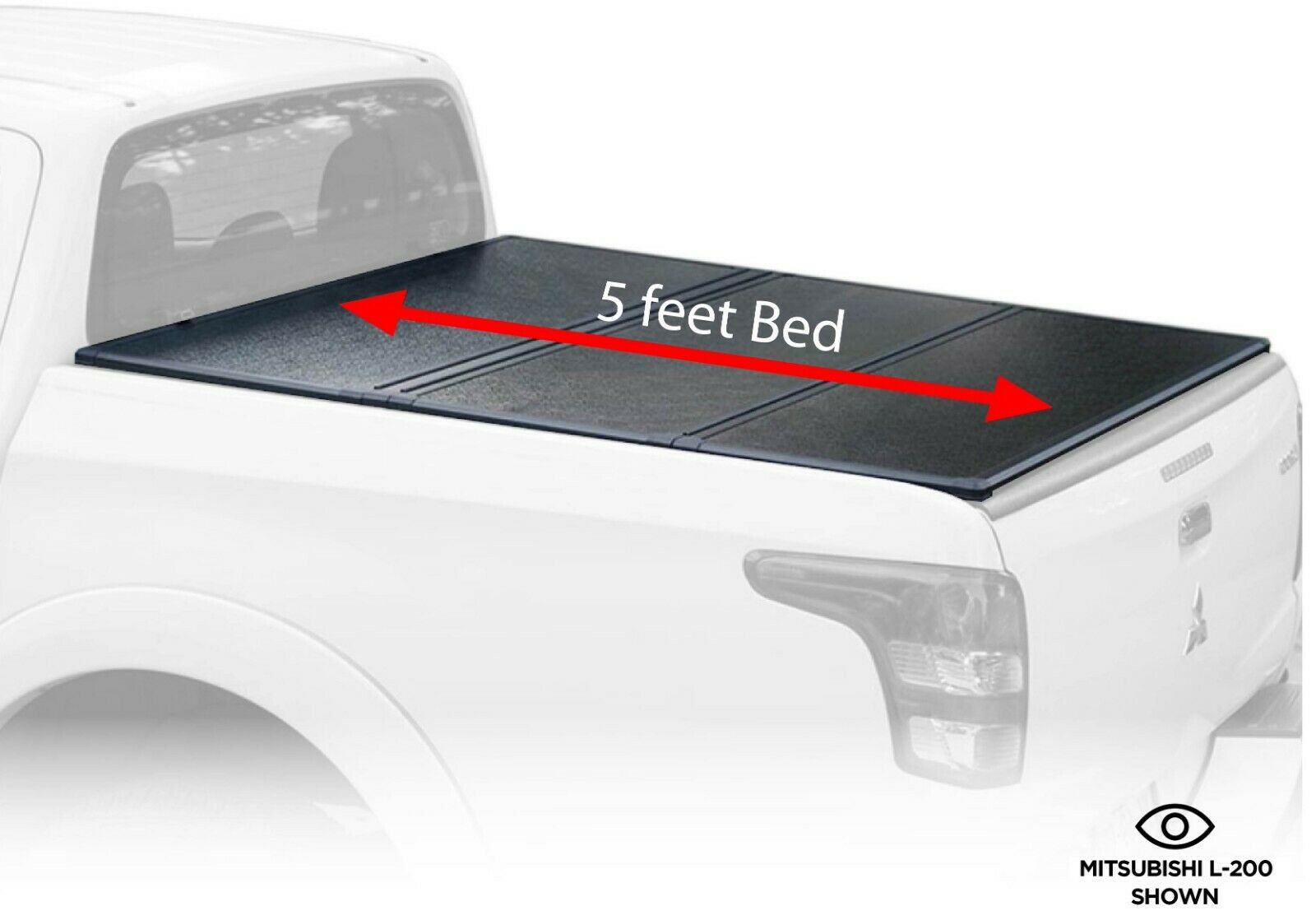 Hard Tri-Fold Tonneau Cover Compatible With Mitsubishi L-200 03-15 (Double Cab)