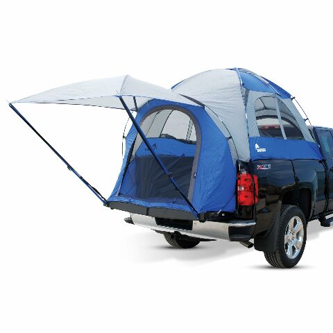Napier Sportz Truck Tent | Pickup Truck Bed Camping Tent | Full Rainfly | Sturdy and Spacious 2-Person Truck Tent | Easy 15-Minute Setup | Blue/Gray