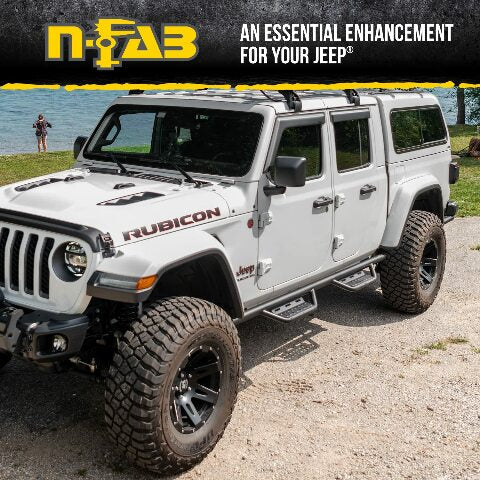 RealTruck Nerf RS Steps for Jeep Gladiator JT | Cab Length, Steel, Textured Black | 519418012 | Fits 2020-2024 Jeep Gladiator JT 4 Door, SRW Gas