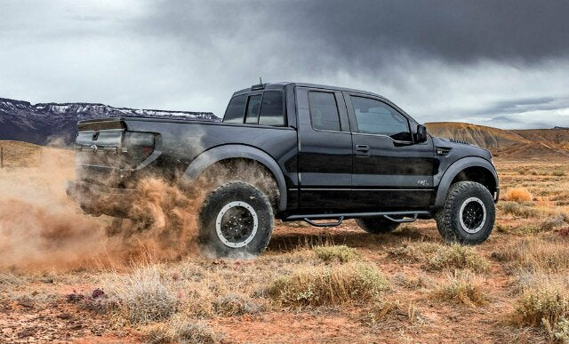 RealTruck Nerf Steps Compatible with Silverado/Sierra | Cab Length, Heavy Duty Steel, Textured Black | C1473QC-TX | Compatible with Chevrolet Silverado/GMC Sierra 1500 (Classic Model Only) Double Cab, SRW Gas. 2014-2019