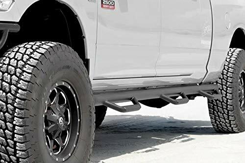 RealTruck Nerf Steps Compatible with RAM | Wheel-to-Wheel w/ Bed Access, Heavy Duty Steel, Gloss Back | D10103CC-6 | Compatible with .5 RAM 1500, 2500/3500 Crew Cab 6.4' Standard Bed, SRW/DRW Gas/Diesel. 2010-2018