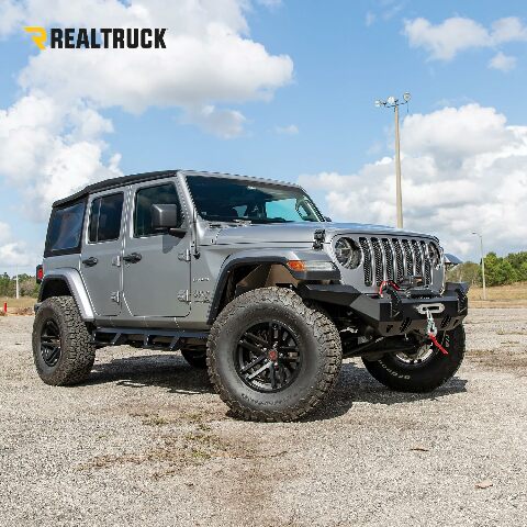 RealTruck EpYx Steps Compatible with Jeep Wrangler JK | Cab Length, Steel, Textured Black | EXJ072-TX | Compatible with Jeep Wrangler JK 2 Door SUV, SRW Gas 2007-2018