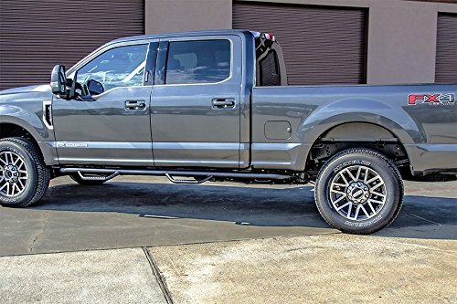 RealTruck Nerf Steps Compatible with Ford F-250/F-350 | Wheel-to-Wheel, Heavy Duty Steel, Textured Black | F17100CC-TX | Compatible with Ford F-250/F-350 Super Duty Crew Cab 6.75' Standard Bed, SRW Gas/Diesel. 2017-2024