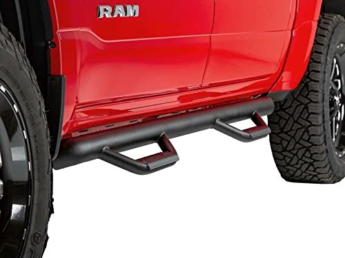 N-Fab F1777QC-TX Cab Length Nerf Step Bar Textured Black Special Order 3 in. Tube 2 Steps Per Side Sold As Pair Cab Length Nerf Step Bar