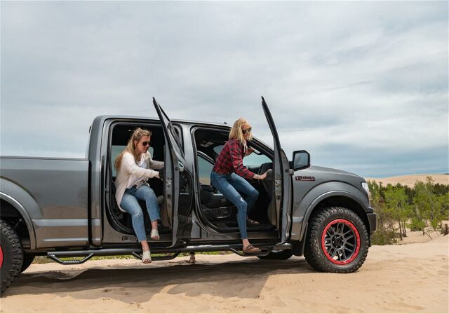 N-Fab Nerf Steps | Textured Black, Wheel-to-Wheel w/ Bed Access | F1797QC-6-TX | Compatible with Ford F-250 / F-350 Super Duty SuperCab 6.75' Standard Bed, SRW / DRW Gas / Diesel 2017-2023