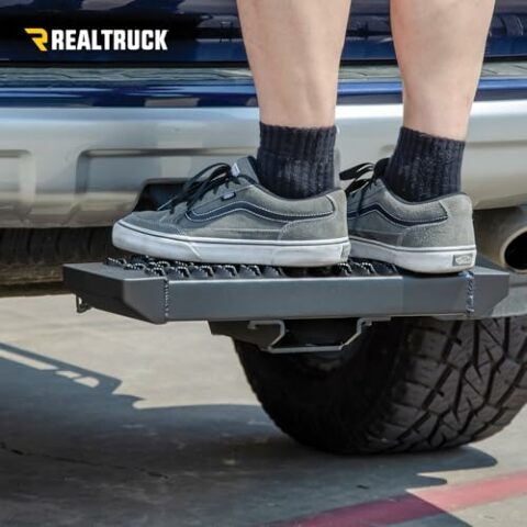 RealTruck Growler Hitch Step | Aluminum, 19" Long x 7" Wide, Textured Black | GHS2018-TX | Universal w/Standard 2" Hitch Receiver