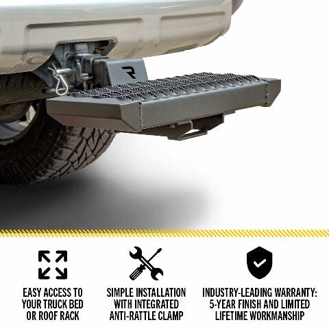 RealTruck Growler Hitch Step | Aluminum, 19" Long x 7" Wide, Textured Black | GHS2018-TX | Universal w/Standard 2" Hitch Receiver