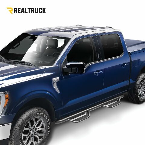 RealTruck Podium SS Steps Compatible with RAM | Cab Length, Stainless Steel, Polished | HPDCC-SS | Compatible with RAM 2500/3500 (New Body Style) Crew Cab, SRW/DRW Gas/Diesel 2019-2024