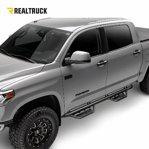 RealTruck Podium LG Steps Compatible with Colorado/Canyon | Cab Length, Stainless Steel, Textured Black | HPG1583CC-TX | Compatible with GMC/Chevrolet Canyon/Colorado Crew Cab, SRW Gas/Diesel 2015-2022