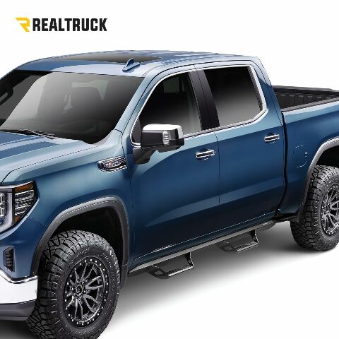 RealTruck Predator Pro Steps Compatible with RAM | Cab Length, Rust-Proof Aluminum, Textured Black | PRDCC-TX | Compatible with RAM 1500 (New Body Style) Crew Cab, SRW Gas 2019-2024