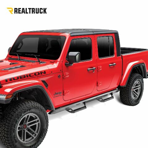 RealTruck Predator Pro Steps Compatible with Jeep Wrangler JK | Cab Length, Rust-Proof Aluminum, Textured Black | PRJ1245-TX | Compatible with Jeep Wrangler JK 2-Door, SRW Gas 2012-2018