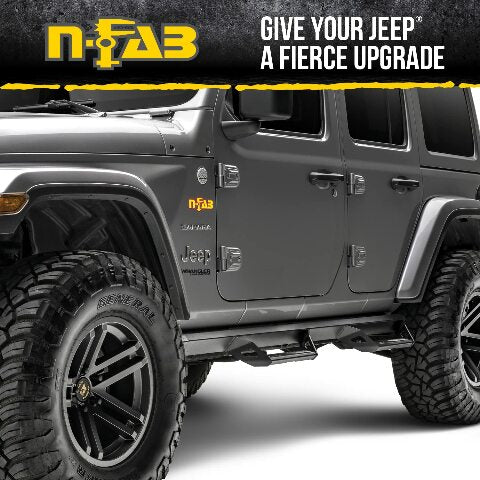 RealTruck Predator Pro Steps Compatible with Jeep Wrangler JLU | Cab Length, Rust-Proof Aluminum, Textured Black | PRJ1863-TX | Compatible with Jeep Wrangler JLU 4-Door, SRW Gas 2018-2024