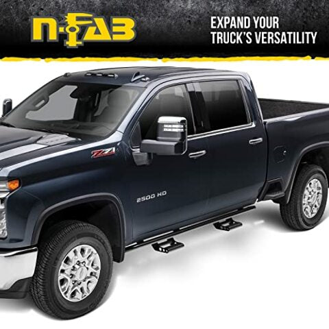 RealTruck RKR Rails Compatible with Toyota Tacoma | Cab Length, Tubular Steel, Textured Black | T154RKRCC | Compatible with Toyota Tacoma Double Cab, SRW Gas 2016-2022