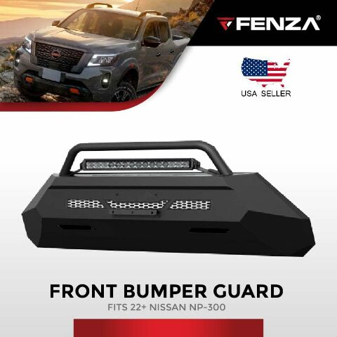 Metal Front Bumper Guard + LED Bar Compatible With Nissan Frontier 22+