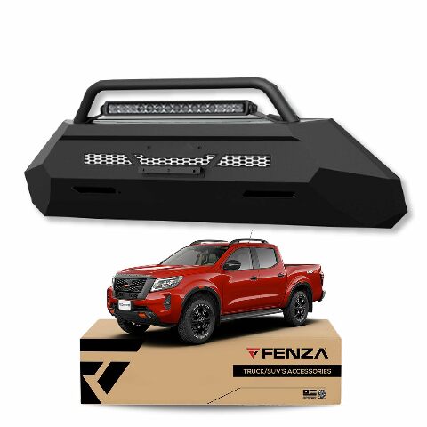 Metal Front Bumper Guard + LED Bar Compatible With Nissan Frontier 22+