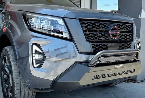 Metal Front Bumper Guard + LED Bar Compatible With Nissan Frontier 22+