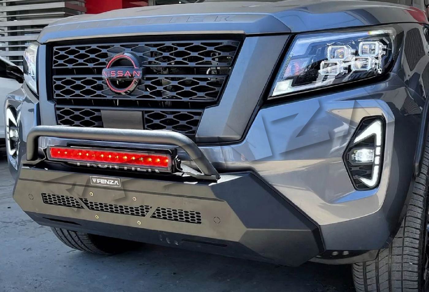 Metal Front Bumper Guard + LED Bar Compatible With Nissan Frontier 22+