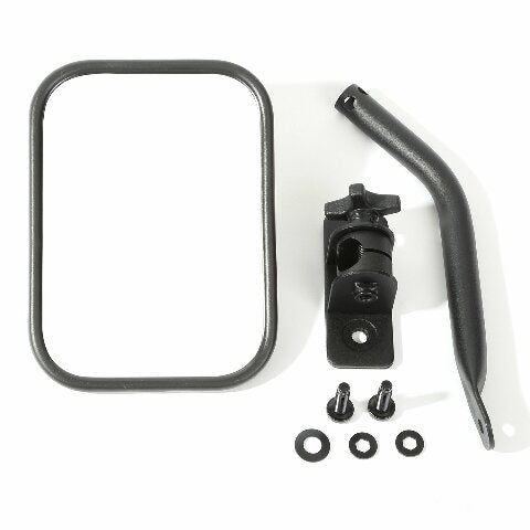 Rugged Ridge | Quick Release Mirror, Rectangular, Textured Black | 11025.14 | Compatible with Jeep Wrangler 1997-2018