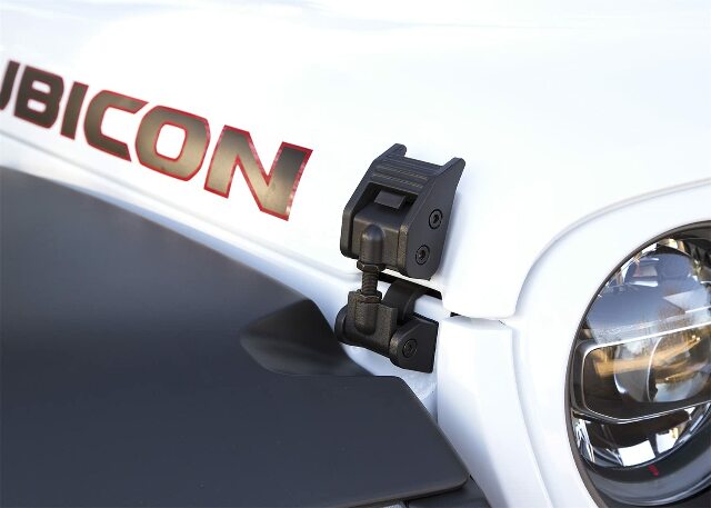 Rugged Ridge Hood Catch Kit Compatible with Jeep Wrangler/Gladiator | Textured Black | 11210.27 | Compatible with Jeep Wrangler JL; Jeep Gladiator JT 2020-2025