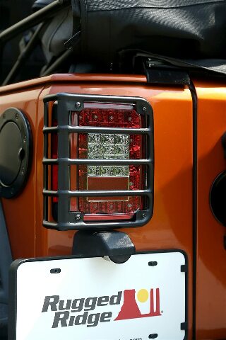 Rugged Ridge | Euro Guard Kit, Tail Light, Textured Black | 11226.11 | Compatible with Jeep Wrangler JK 2007-2018