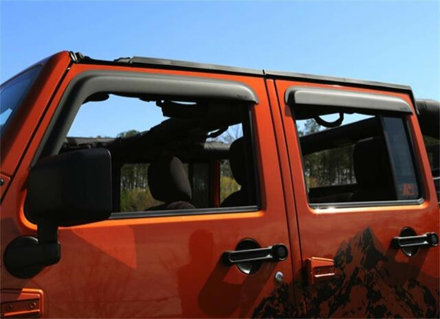 Rugged Ridge 11349.12 Matte Black Window Visor Compatible with Jeep Wrangler JK Unlimited - 4 Pieces 2007-2018
