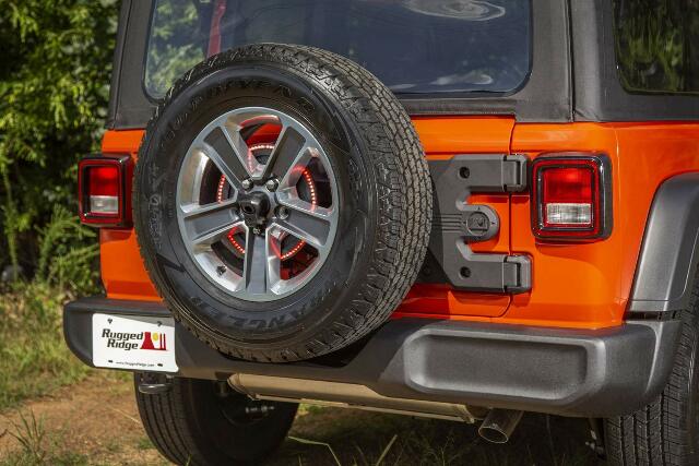 Rugged Ridge HD Tire Carrier Compatible with Jeep Wrangler JL | Hinge Casting, Heavy Duty | 11546.56 | Compatible with Jeep Wrangler JL 2018-2025