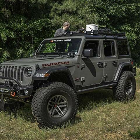 Rugged Ridge 11703.04 Roof Rack, With Basket; 18-Current Jeep Wrangler JL 4-Door Hardtops