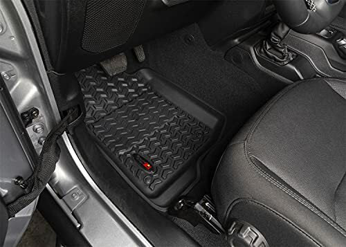 Rugged Ridge Floor Liner Set Compatible with Jeep Wrangler JLU | Front/Rear/Cargo, 4-Piece Set, All-Terrain, Black | 12988.05 | Compatible with Jeep Wrangler JLU 4-Door 2018-2024