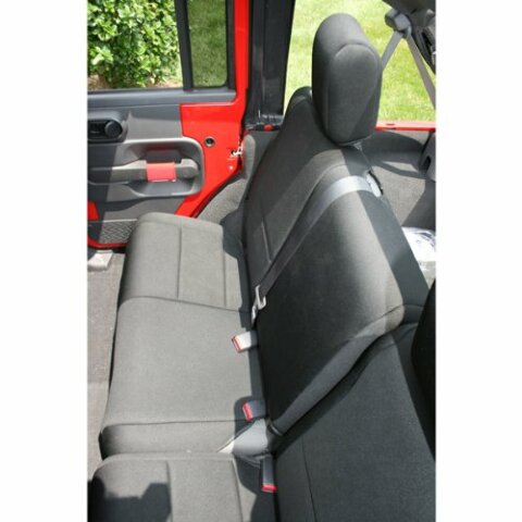Rugged Ridge | Seat Cover, Rear, Neoprene Black | 13264.01 | Compatible with Jeep Wrangler JKU 4-Door 2007-2018