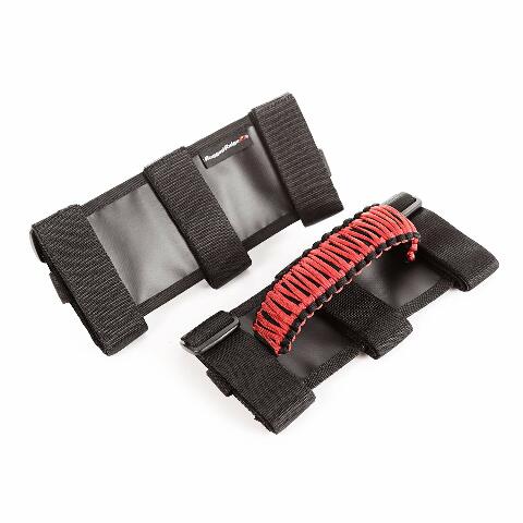 Rugged Ridge 13505.31 Grab Handle Kit, Paracord, Red/Black; 55-Current Jeep CJ/Wrangler/Gladiator