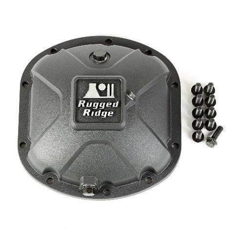 Rugged Ridge | Boulder Aluminum Differential Cover, Black | 16595.13 | Compatible with Dana 30