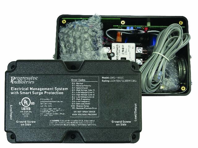 Progressive Industries 50 Amp Heavy Duty RV Surge Protector EMS — Whole House Surge Protection w/Integrated Display and Fault Detection — EMS-HW50C