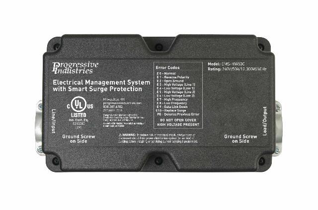 Progressive Industries 50 Amp Heavy Duty RV Surge Protector EMS — Whole House Surge Protection w/Integrated Display and Fault Detection — EMS-HW50C