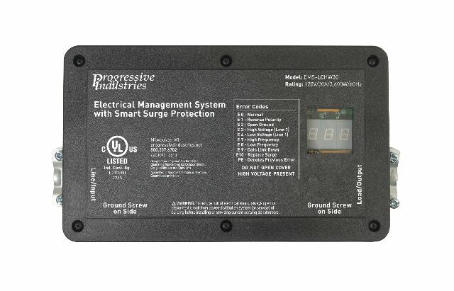Progressive Industries Hardwired RV Surge Protector, 30 Amp EMS with Integrated Display and Fault Detection - EMS-LCHW30