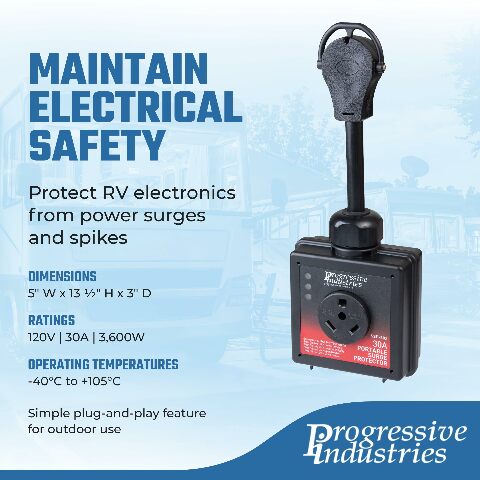 Progressive Industries SSP-30X Portable RV Surge Protector, 30 Amp with Fault Detection, No Cover