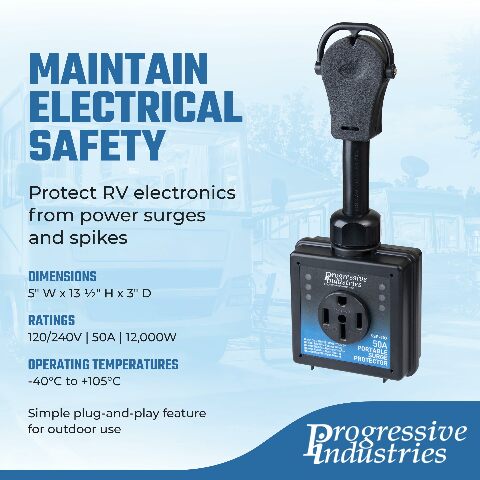 Progressive Industries SSP-50X Portable RV Surge Protector, 50 Amp with Fault Detection