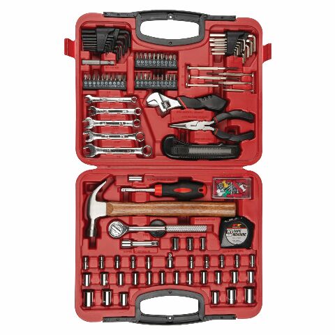 Performance Tool W1532 107pc Home & Auto Tool Set, Hand Tools - Tool Sets , Red