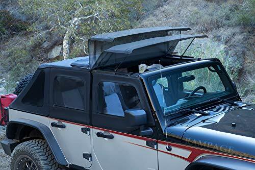 Rampage 139835 Trailview Frameless Soft Top; Black Diamond; w/Tinted Windows/Door Surrounds;