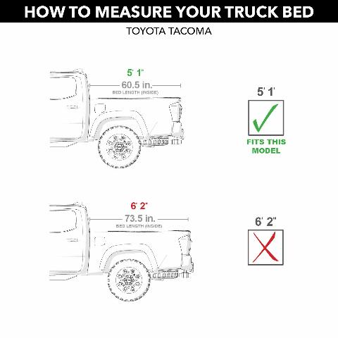 RealTruck Roll-N-Lock A-Series Retractable Truck Bed Tonneau Cover | BT530A | Compatible with - Toyota Tacoma (w/o OE track system or Trail Edition) 5' 1" Bed (60.5") 2023